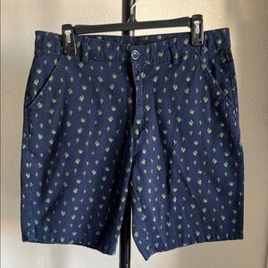 Navy Blue Cactus/Aloe Patterned Men's Shorts